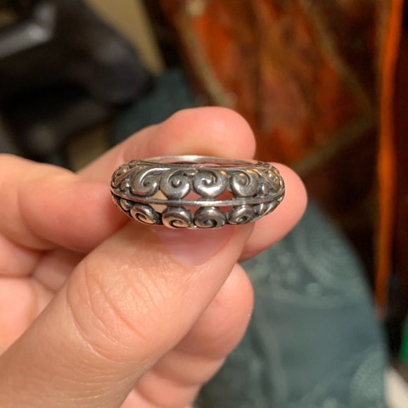 silver filigree comfort ring 925 size 7 - Picture 6 of 11